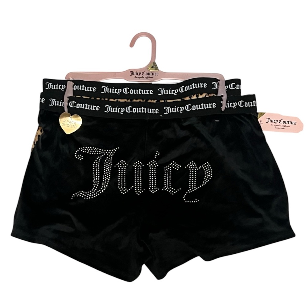 Velour Rhinestone Juicy Shorts